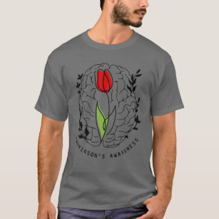 Camiseta Cerebro floral en el mes de la toma de conciencia 