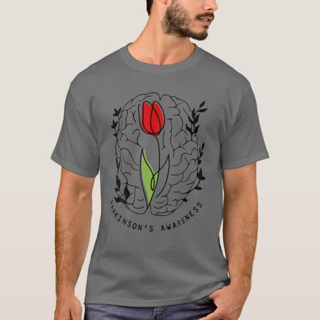 Camiseta Cerebro floral en el mes de la toma de conciencia  (Anverso)