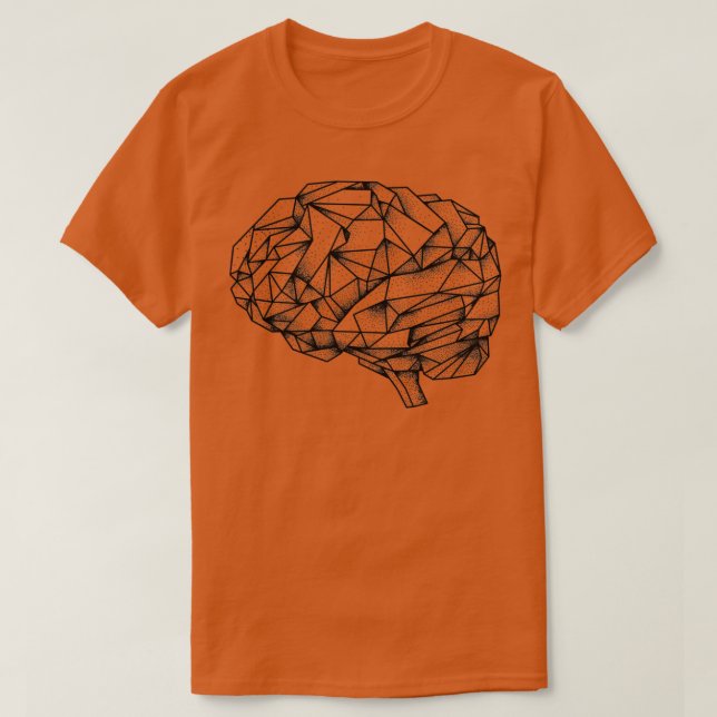 Camiseta Cerebro geométrico (Diseño del anverso)