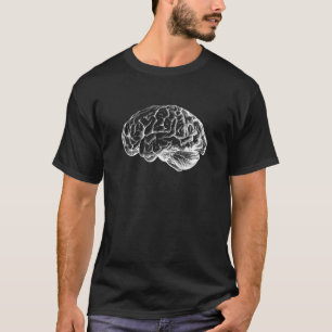 Camiseta Cerebro Humano Corteza Cerebral Dibujada a Mano Po