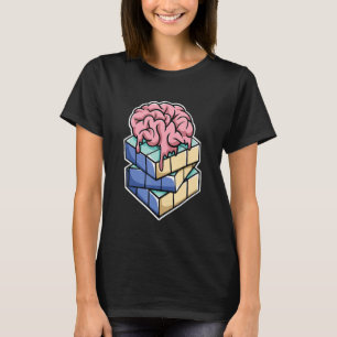 Camiseta Cerebro sobre el rompecabezas Cubing de velocidad 