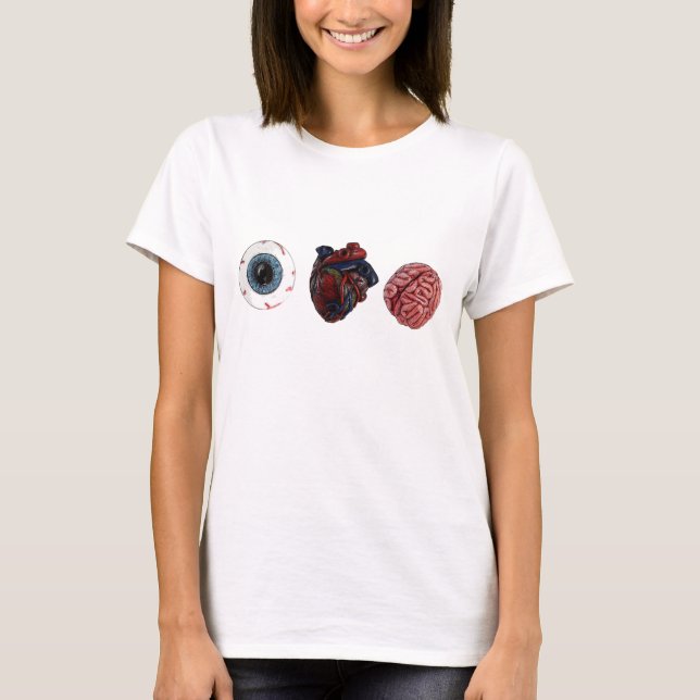 Camiseta Cerebros del corazón del ojo (Anverso)