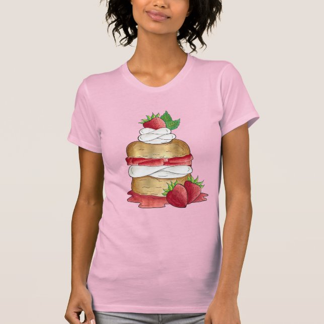 Camiseta Cereza de fresa Tapón postre fresa fresas (Anverso)