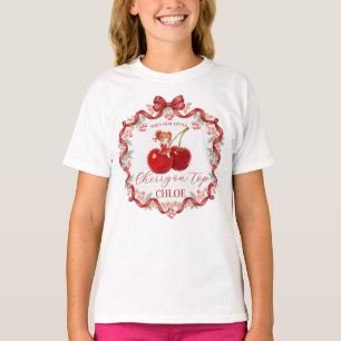 Camiseta Cereza Dulce en la Parte Superior Coquette Ribbon 
