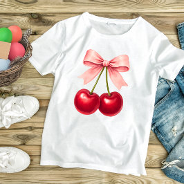 Camiseta cereza linda con rebon