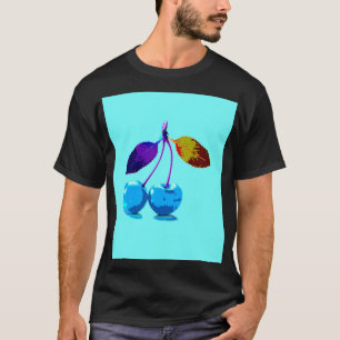 Camiseta Cerezas azules brillantes