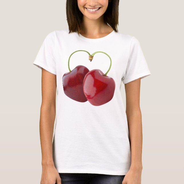 Camiseta Cerezas con forma de corazón (Anverso)