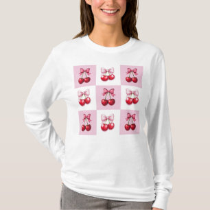 Camiseta Cerezas Cuadradas Cereza y Lazo Cerezas Cuadradas