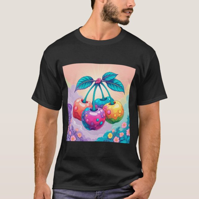 Camiseta Cerezas de colores (Anverso)