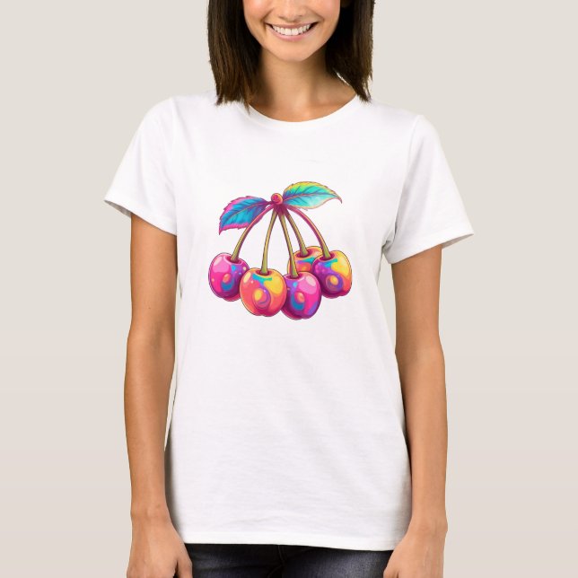 Camiseta Cerezas de colores (Anverso)