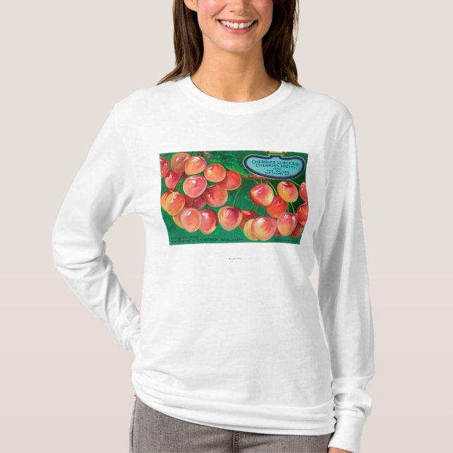 Camiseta Cerezas de la cereza CityThe Dalles, O (Anverso)