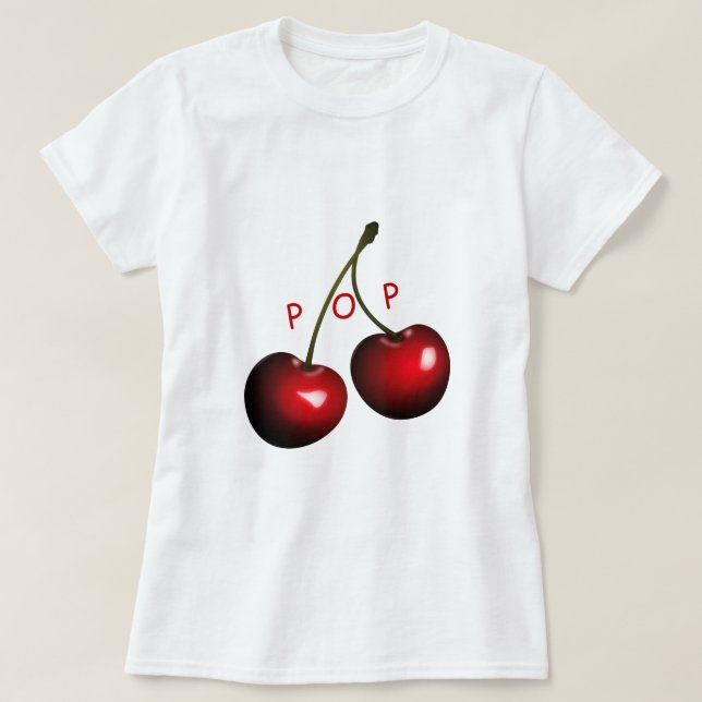 Camiseta Cerezas dulces rojas - Pop (Diseño del anverso)