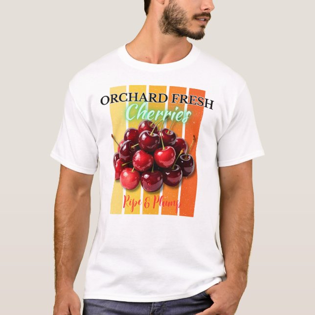 Camiseta Cerezas frescas de huerto - maduración y plumón (Anverso)