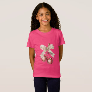 Camiseta Cerezas Rojas con Brillo Dorado