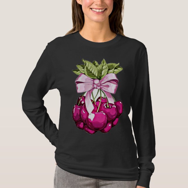 Camiseta Cerezas rosas (Anverso)