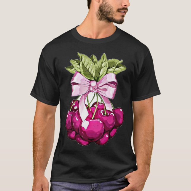 Camiseta Cerezas rosas (Anverso)