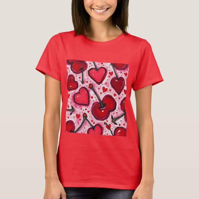 Camiseta Cerezas y corazones (Anverso)
