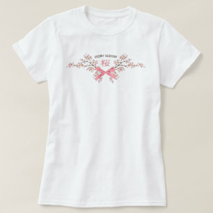 Camiseta Cerezo Elegante Flor de Sakura con Lazo de Cinta R