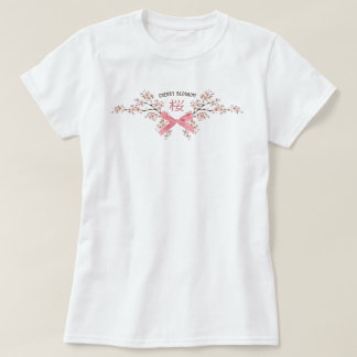 Camiseta Cerezo Elegante Flor de Sakura con Lazo de Cinta R