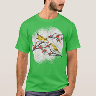 Camiseta Cerezo en flor de aves animales observación de ave