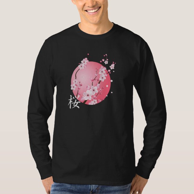 Camiseta Cerezo en flor Kanji Sakura Sunrise Japan Cherer (Anverso)