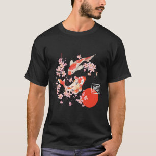 Camiseta Cerezo en flor Koi Carp Pescado japonés Sakura