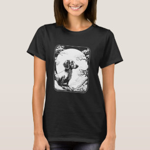 Camiseta Cerezo en flor Moon Wiener Dog - Doxie Dachshund J