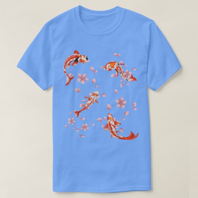 Camiseta Cerezo en flor Nishikigoi Sakura Taisho Sanke Koi (Diseño del anverso)