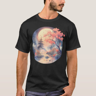 Camiseta Cerezo en flor Woodblock Arte japonés