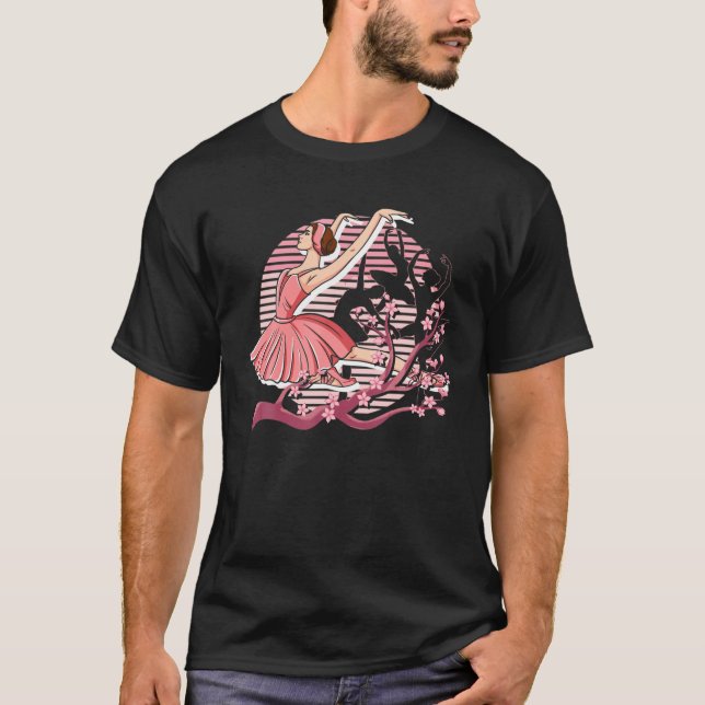 Camiseta Cerezo en pointe bailando Ballerina Sakura (Anverso)
