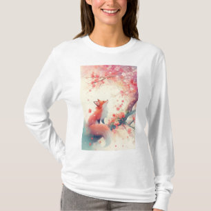Camiseta Cerezo Flor de Fuego Zorro Rojo