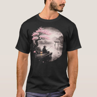 Camiseta Cerezo Japonés Zen del Pescador Japonés Antiguo