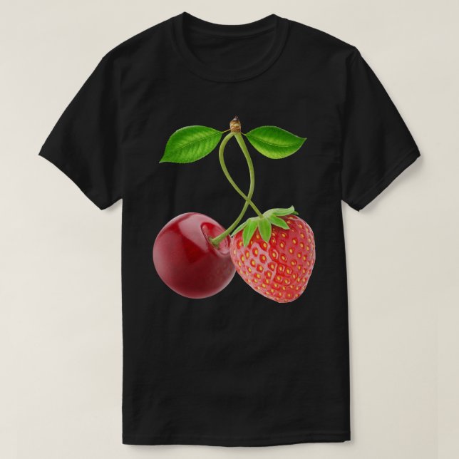 Camiseta Cerezo y fresa juntos (Diseño del anverso)