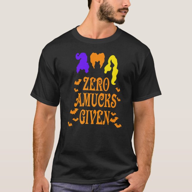 Camiseta Cero Amucks Dada Amuck Con Bat Witch Halloween (Anverso)