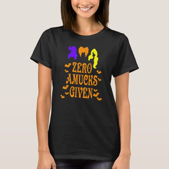 Camiseta Cero Amucks Dada Amuck Con Bat Witch Halloween (Anverso)