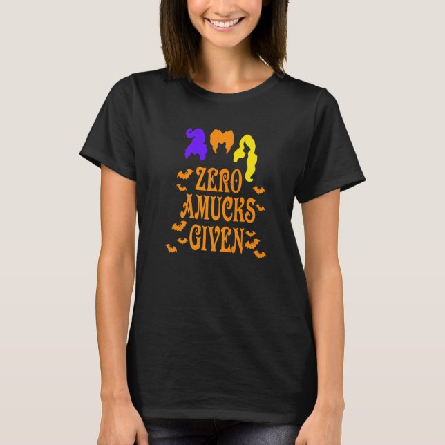 Camiseta Cero Amucks Dada Amuck Con Bat Witch Halloween (Anverso)
