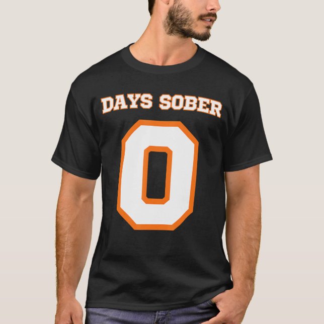 Camiseta Cero días Sober bebida divertida (Anverso)