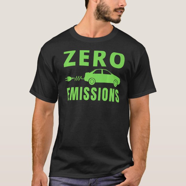 Camiseta Cero Emisiones 100 Del Tiempo Coche Eléctrico EV (Anverso)