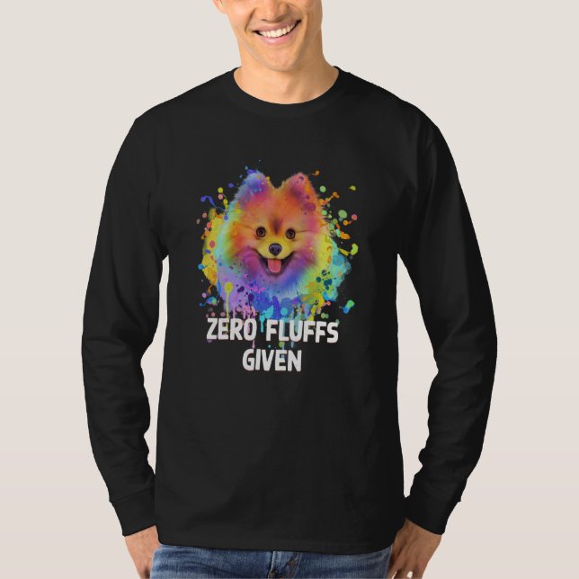 Camiseta Cero Fluffs Dado Pomeranian Pom Pom Humor Perro  1 (Anverso)