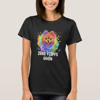 Camiseta Cero Fluffs Dados Pomeranian Pom Pom Humor Perro