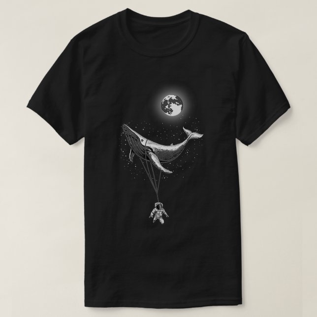Camiseta Cero gravedad mar Ballena con espacio astronauta M (Diseño del anverso)