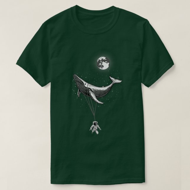 Camiseta Cero gravedad mar Ballena con espacio astronauta M (Diseño del anverso)