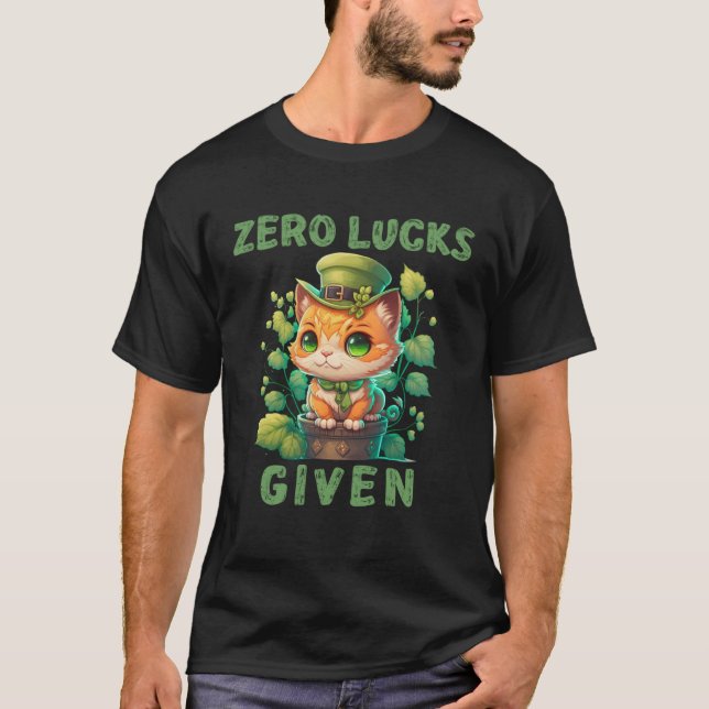 Camiseta Cero Luces Dado Un Gato Pequeño St Patricks Day Fi (Anverso)