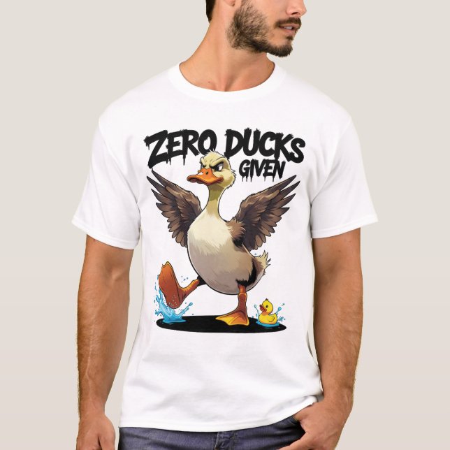 Camiseta Cero Patos Con Un Gracioso Pato Gruñón (Anverso)
