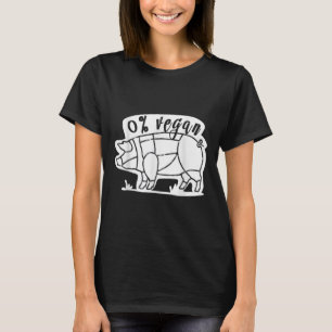 Camiseta Cero Por Ciento Vegan Funny Bbq Carnívoro Comedor