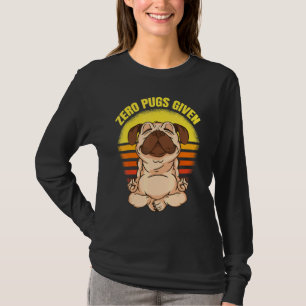 Camiseta Cero Pug Dado Perro Haciendo Yoga Vintage Namaste