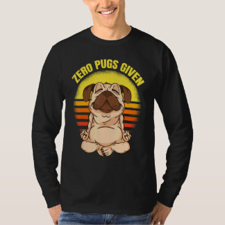 Camiseta Cero Pug Dados Perro Haciendo Yoga Vintage Namaste