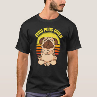 Camiseta Cero Pug Dados Perro Haciendo Yoga Vintage Namaste