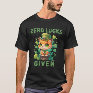 Camiseta Cero Suerte Dada  Gato Lindo Fiesta Día de San Pat