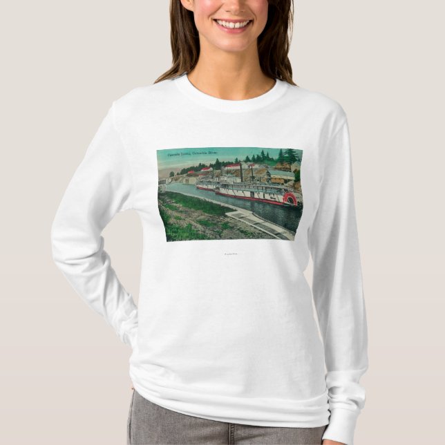 Camiseta Cerraduras de la cascada en el río Columbia (Anverso)